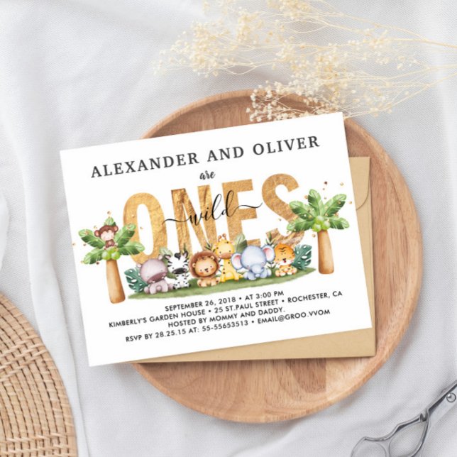 Invitation pour le 1er anniversaire de jumeaux Saf (Créateur téléchargé)