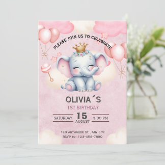 Invitation pour le 1er anniversaire de la princess
