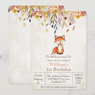 Invitation pour le 1er anniversaire de Little Fox
