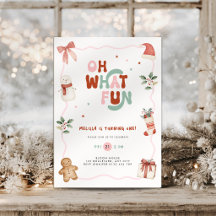 Invitation pour le 1er anniversaire de Noël Oh Que