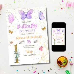Invitation pour le 1er anniversaire de Papillon, A