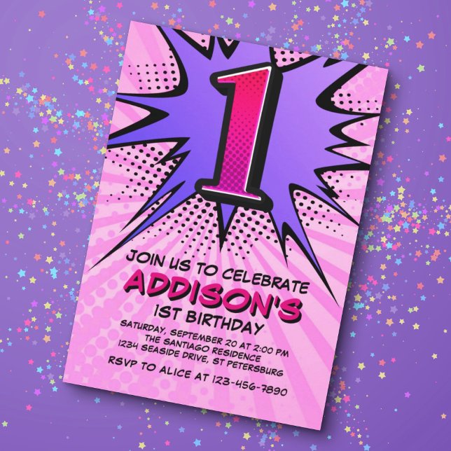 Invitation pour le 1er anniversaire de Superhero G (Créateur téléchargé)