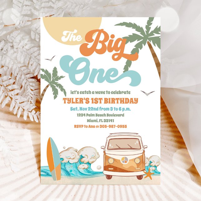 Invitation pour le 1er anniversaire de Surfs Up (Créateur téléchargé)