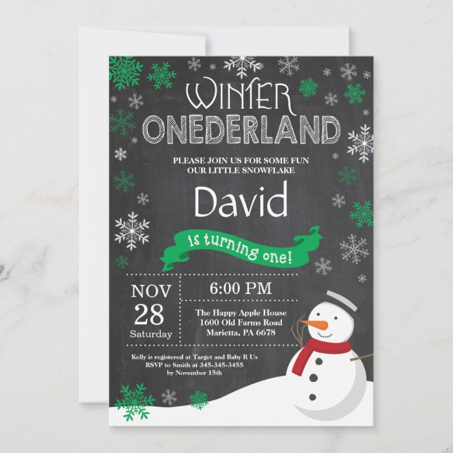 Invitation pour le 1er anniversaire de Winter Oned (Devant)
