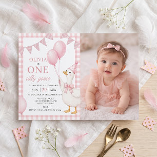 Invitation pour le 1er anniversaire d'une fille ro
