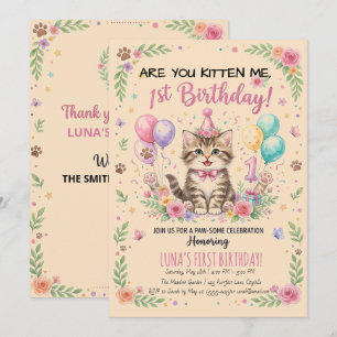 Invitation pour le 1er anniversaire, Kitty Fleur R