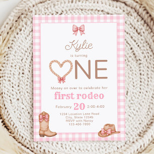 Invitation pour le 1er anniversaire Pink First Rod