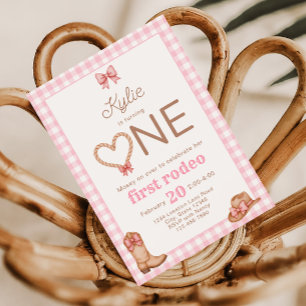 Invitation pour le 1er anniversaire Pink First Rod