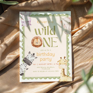 Invitation pour le 1er anniversaire Safari Wild On