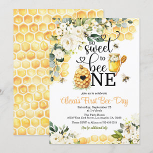 Invitation pour le 1er anniversaire 'So Sweet to B