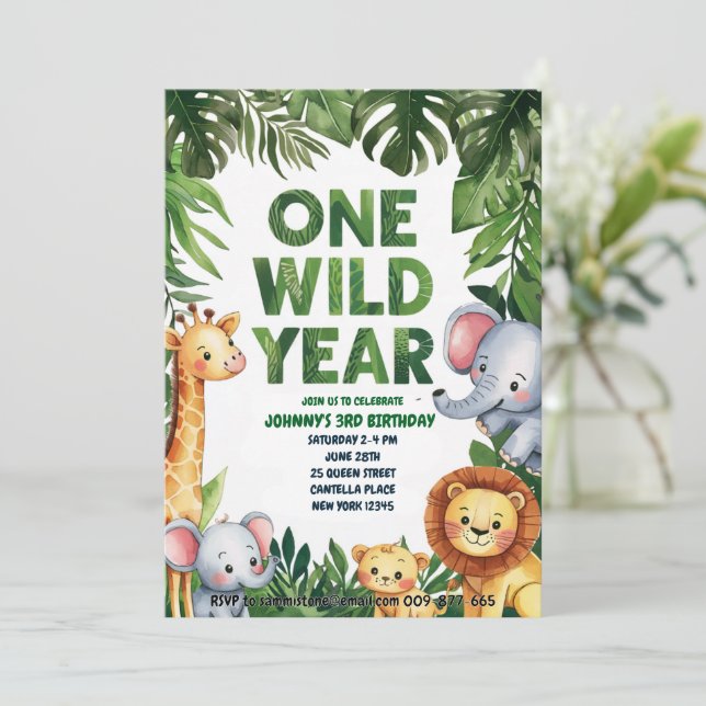Invitation pour le 1er anniversaire : Une année fo (Debout devant)