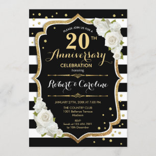 Invitation pour le 20e Anniversaire - Noir Blanc O