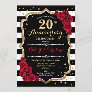 Invitation pour le 20e Anniversaire - Rouge Or Noi