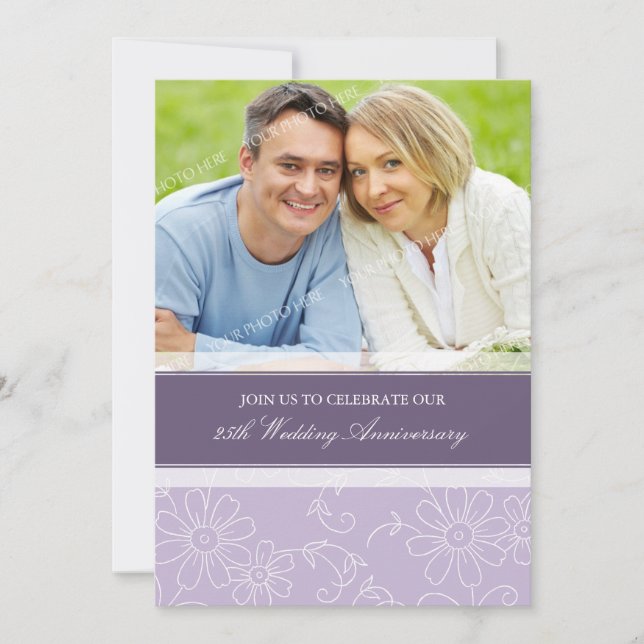 Invitation pour le 25e anniversaire de mariage sur (Devant)