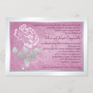 Invitation pour le 25e Anniversaire Rose Pivoine