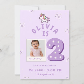 Invitation pour le 2ème anniversaire de Bébé Fille