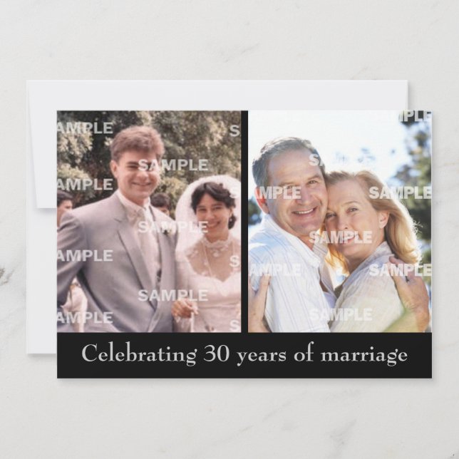 Invitation pour le 30e anniversaire de mariage (Devant)