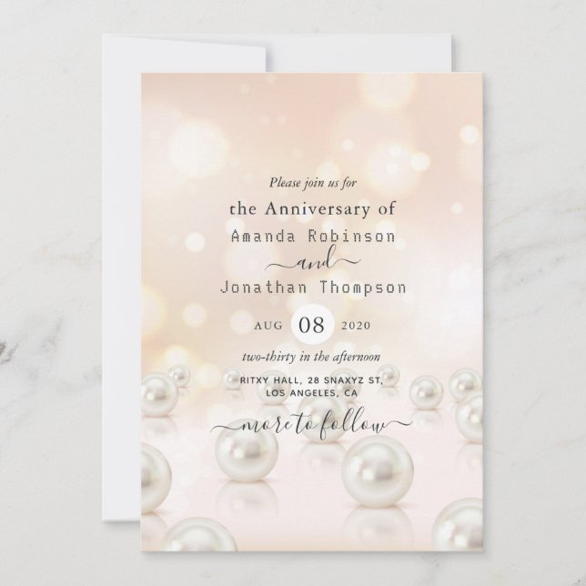 Invitation pour le 30e anniversaire de mariage de  (Devant)