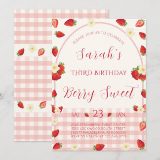 Invitation pour le 3e anniversaire Berry Sweet Str