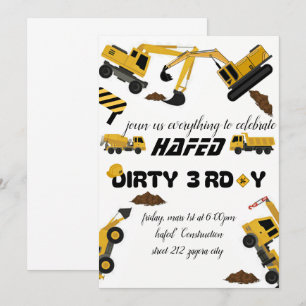 Invitation pour le 3e anniversaire Dirty
