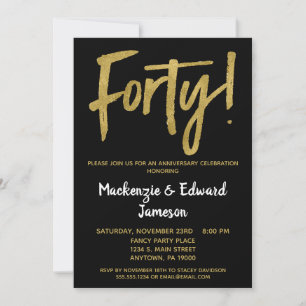 Invitation pour le 40e anniversaire de mariage Bla