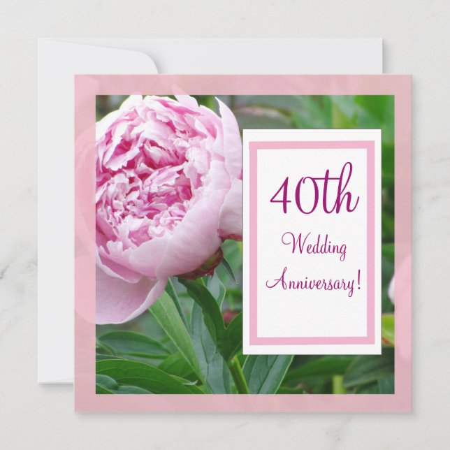 Invitation pour le 40e anniversaire de mariage Pin (Devant)