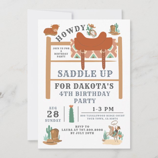 Invitation pour le 4e anniversaire de Wild West Co (Devant)