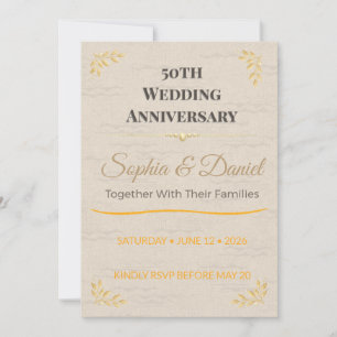 Invitation pour le 50e anniversaire   Célébration 