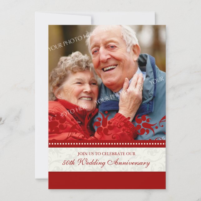 Invitation pour le 50e anniversaire de mariage ave (Devant)