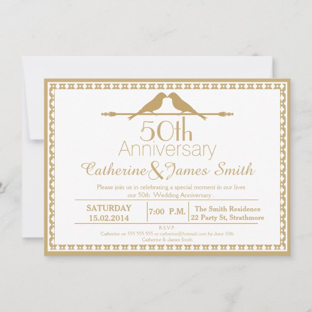 Invitation pour le 50e anniversaire de mariage Lov (Devant)