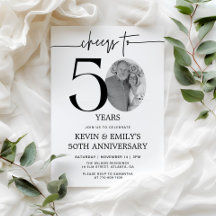 Invitation pour le 50e anniversaire Simple Photo