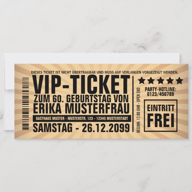 Invitation pour le 60e anniversaire (personnalisab (Devant)
