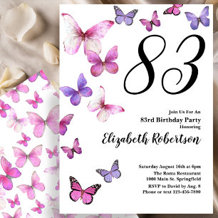 Invitation pour le 83e anniversaire Papillon en ro