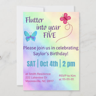 invitation pour le cinquième anniversaire avec pap