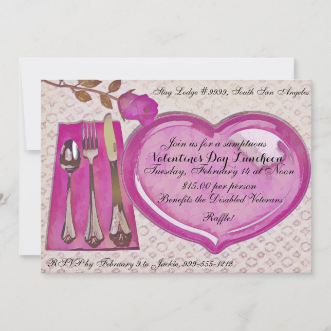 Invitation pour le déjeuner de la Saint-Valentin (Devant)