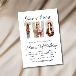 Invitation pour le deuxième anniversaire avec deux