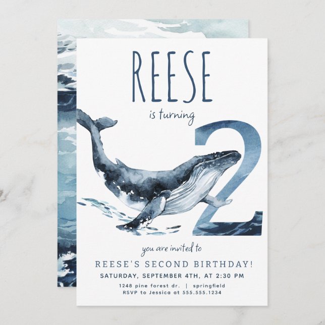 Invitation pour le deuxième anniversaire de la bal (Devant / Derrière)