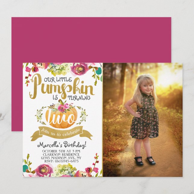 Invitation pour le deuxième anniversaire du petit  (Devant / Derrière)