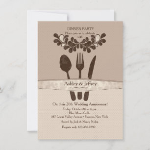 Invitation pour le dîner de M. et Mme Utensils