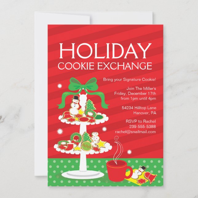 Invitation pour le dîner de Noël d'échange de bisc (Devant)