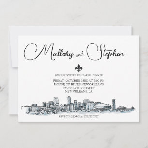Invitation pour le dîner de répétition Skyline de