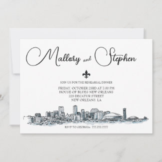 Invitation pour le dîner de répétition Skyline de 