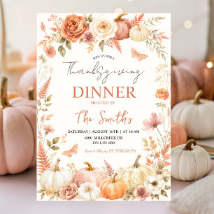 Invitation pour le dîner de Thanksgiving Bohème Fl