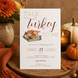 Invitation pour le dîner de Thanksgiving Rustic Ta