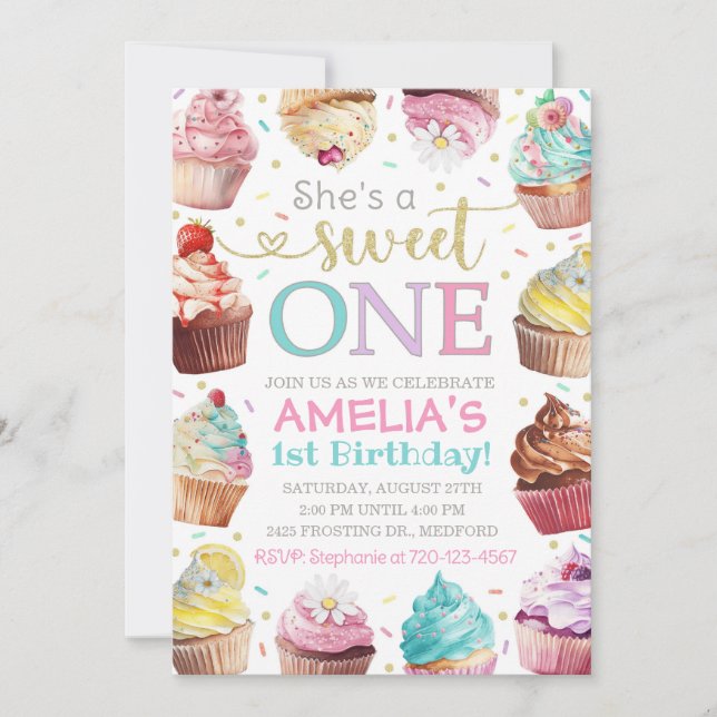 Invitation pour le doux premier anniversaire, Invi (Devant)
