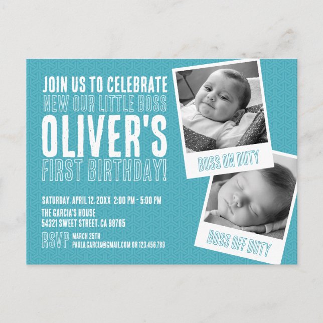 Invitation pour le premier anniversaire (Devant)