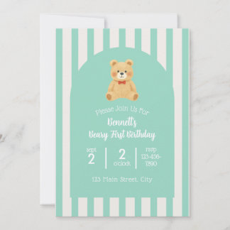 Invitation pour le premier anniversaire de Beary |