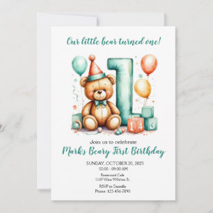 Invitation pour le premier anniversaire de Beary,