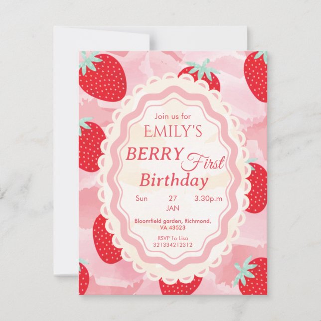 Invitation pour le premier anniversaire de bébé (Devant)