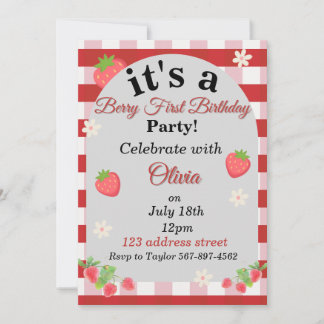 Invitation pour le premier anniversaire de berry